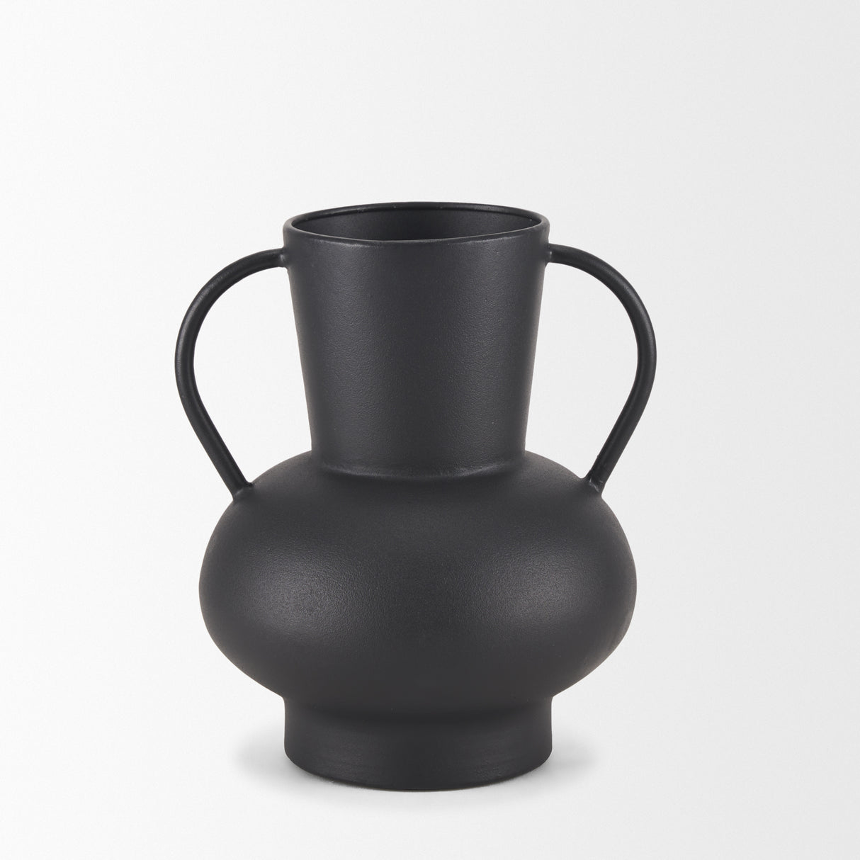 Tasya Small Matte Black Metal Vase from Mercana - Luna Furniture