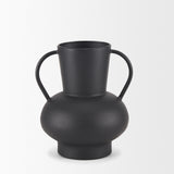 Tasya Small Matte Black Metal Vase from Mercana - Luna Furniture