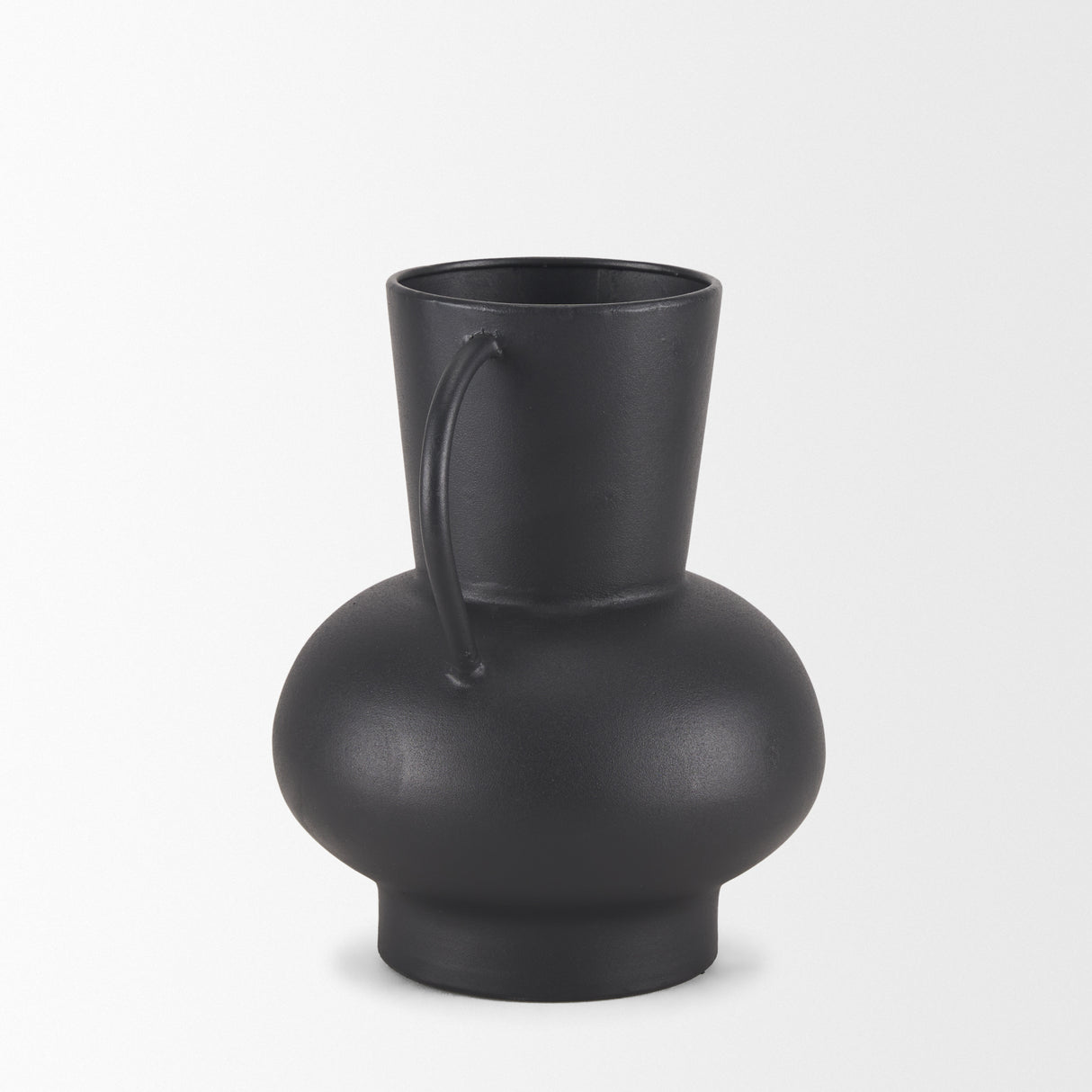 Tasya Small Matte Black Metal Vase from Mercana - Luna Furniture