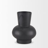 Tasya Small Matte Black Metal Vase from Mercana - Luna Furniture