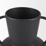 Tasya Small Matte Black Metal Vase from Mercana - Luna Furniture