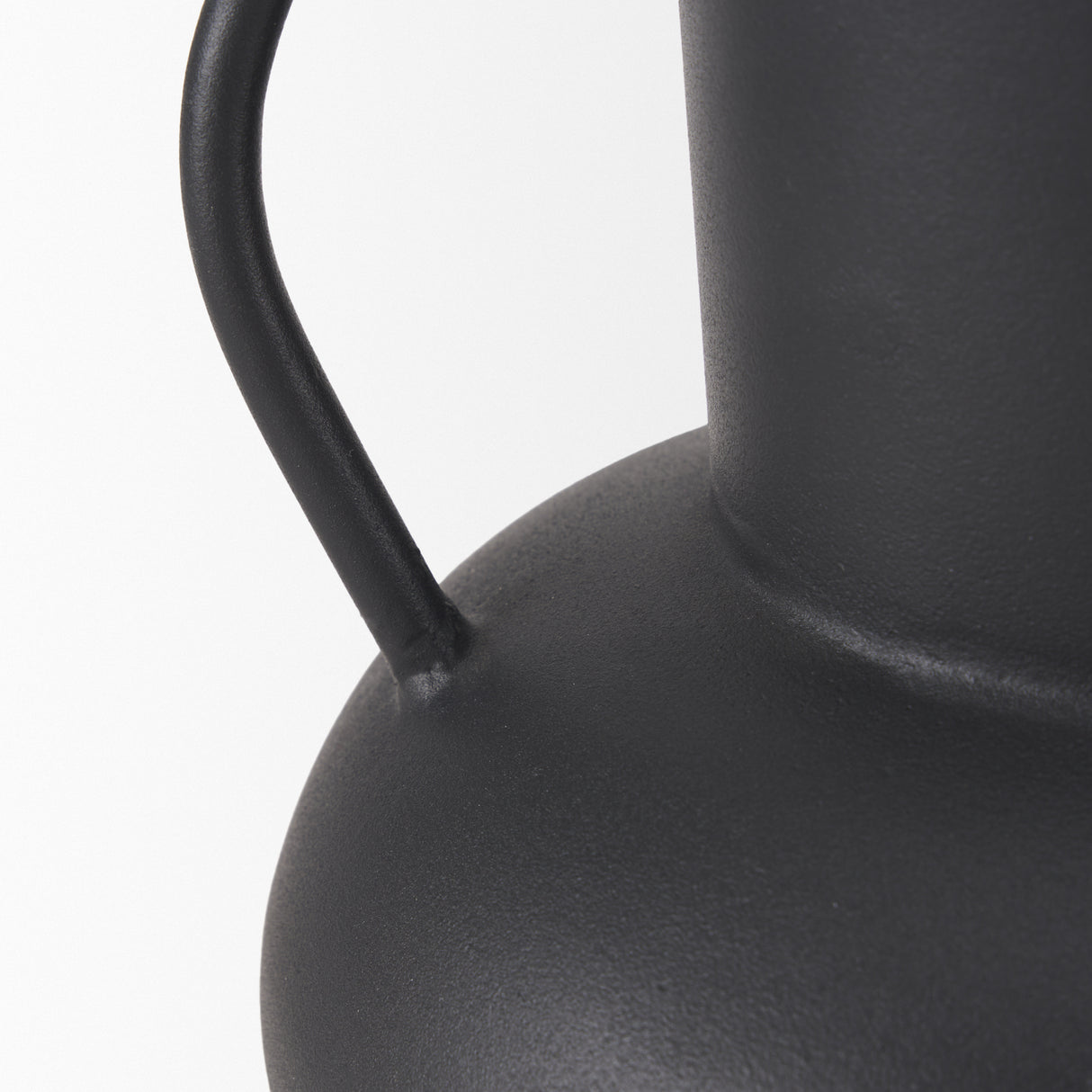 Tasya Small Matte Black Metal Vase from Mercana - Luna Furniture