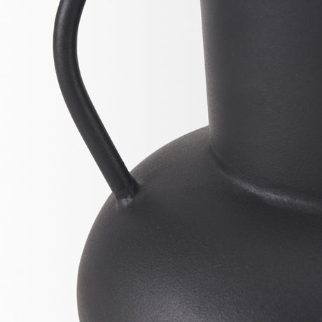 Tasya Small Matte Black Metal Vase from Mercana - Luna Furniture