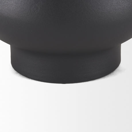 Tasya Small Matte Black Metal Vase from Mercana - Luna Furniture