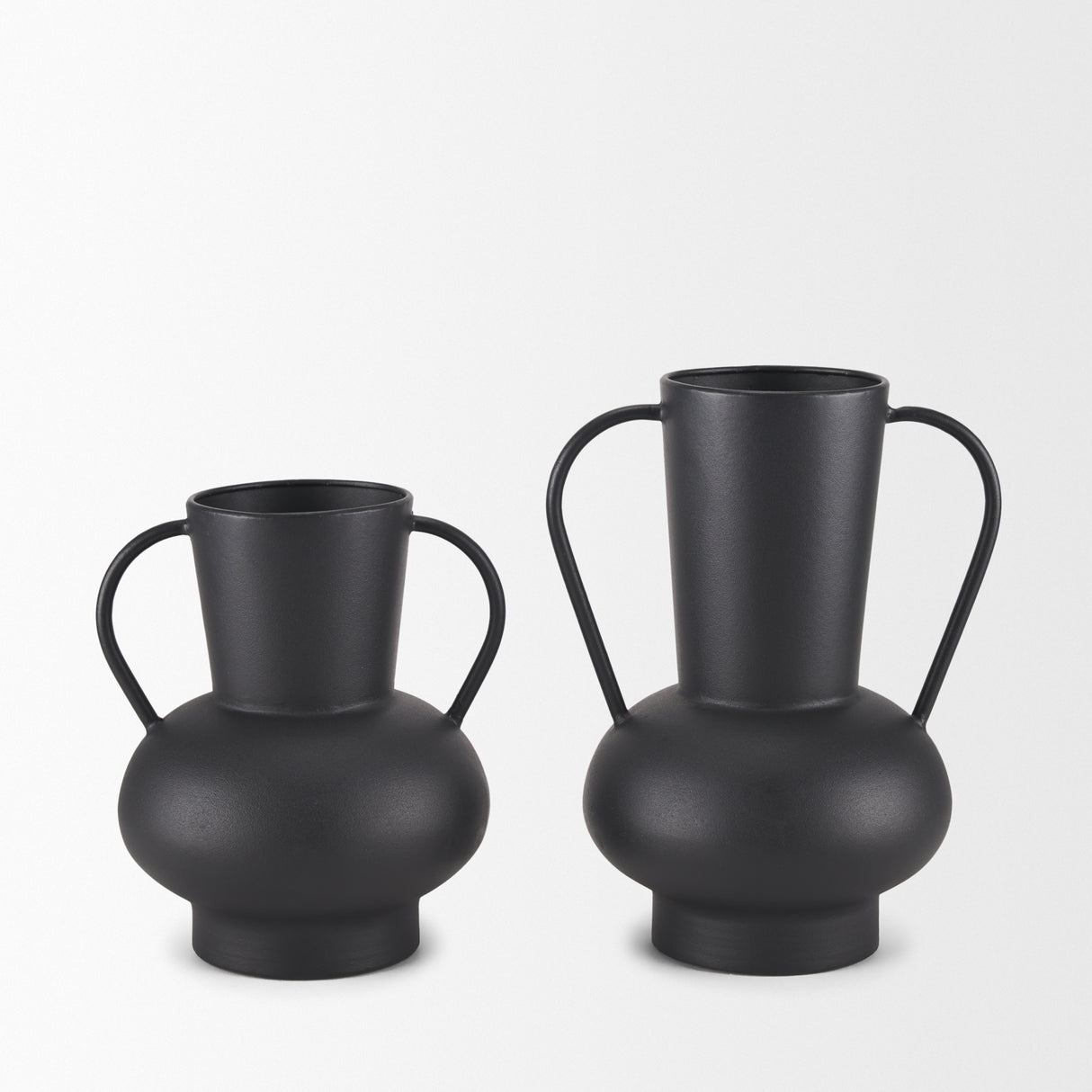 Tasya Small Matte Black Metal Vase from Mercana - Luna Furniture