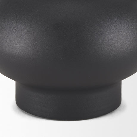 Tasya Large Matte Black w/ Handles Metal Vase from Mercana - Luna Furniture