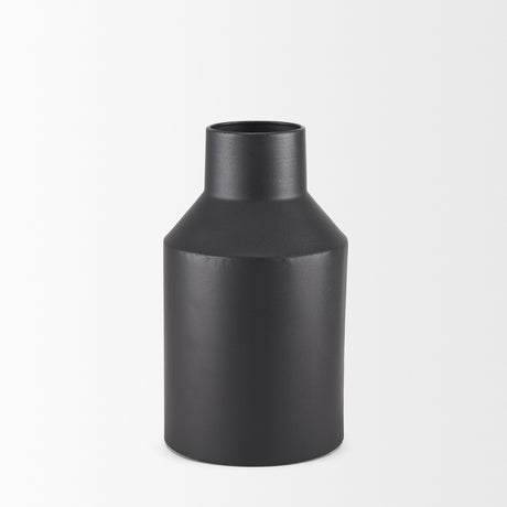 Tosca Small Matte Black Metal Vase from Mercana - Luna Furniture