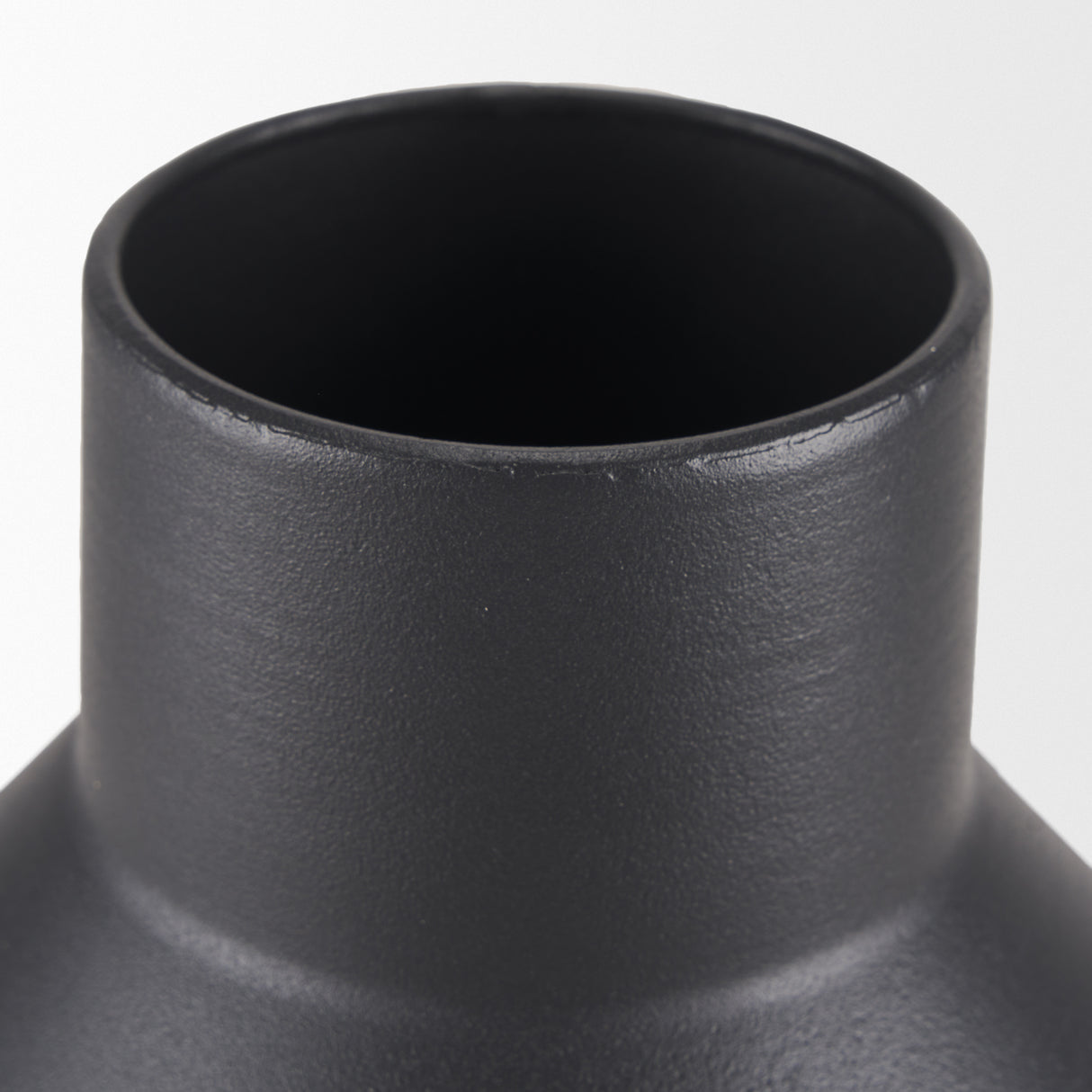 Tosca Small Matte Black Metal Vase from Mercana - Luna Furniture