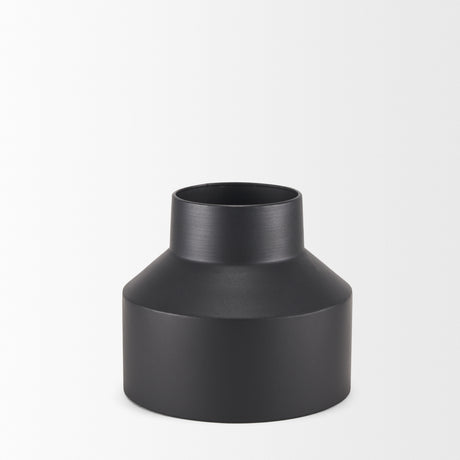 Tosca Medium Matte Black Metal Vase from Mercana - Luna Furniture