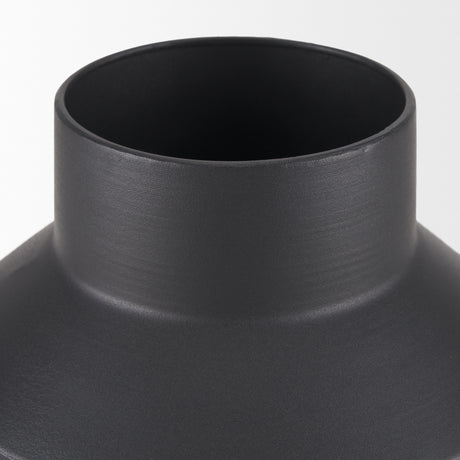 Tosca Medium Matte Black Metal Vase from Mercana - Luna Furniture