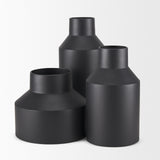 Tosca Tall Matte Black Metal Vase from Mercana - Luna Furniture