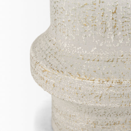 Tovah Small Textured White w/ Gold Metal Vase from Mercana - Luna Furniture