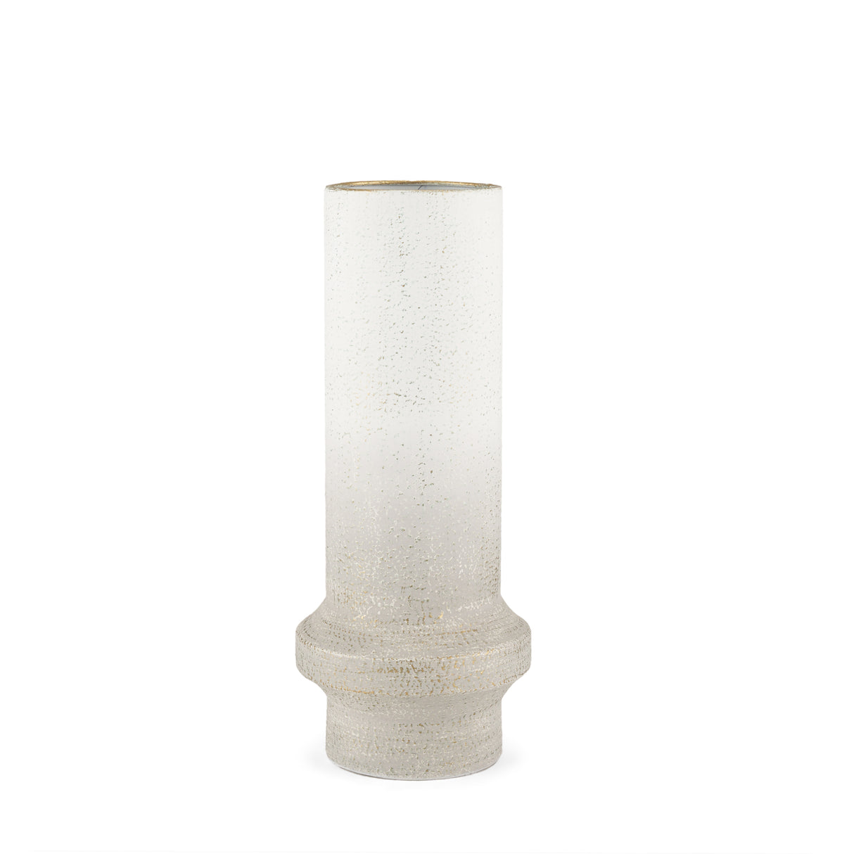 Tovah Medium Textured White w/ Gold Metal Vase from Mercana - Luna Furniture