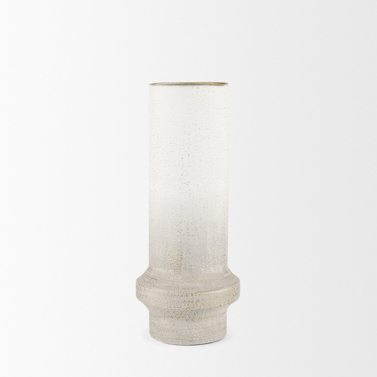 Tovah Medium Textured White w/ Gold Metal Vase from Mercana - Luna Furniture
