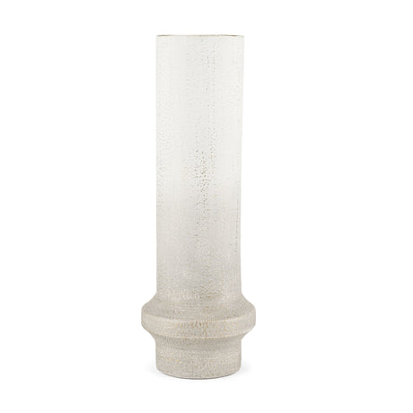 Tovah Tall Textured White w/ Gold Metal Vase from Mercana - Luna Furniture