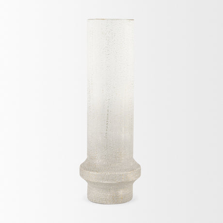 Tovah Tall Textured White w/ Gold Metal Vase from Mercana - Luna Furniture