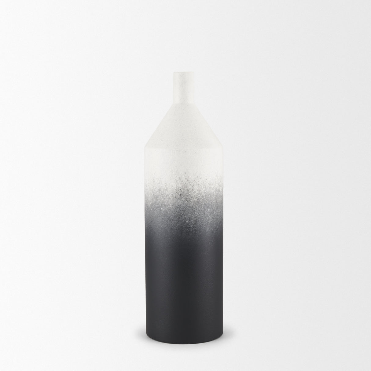 Townley Small White w/ Black Ombre Metal Vase from Mercana - Luna Furniture