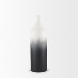 Townley Small White w/ Black Ombre Metal Vase from Mercana - Luna Furniture