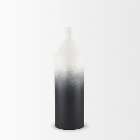 Townley Small White w/ Black Ombre Metal Vase from Mercana - Luna Furniture