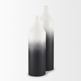 Townley Small White w/ Black Ombre Metal Vase from Mercana - Luna Furniture