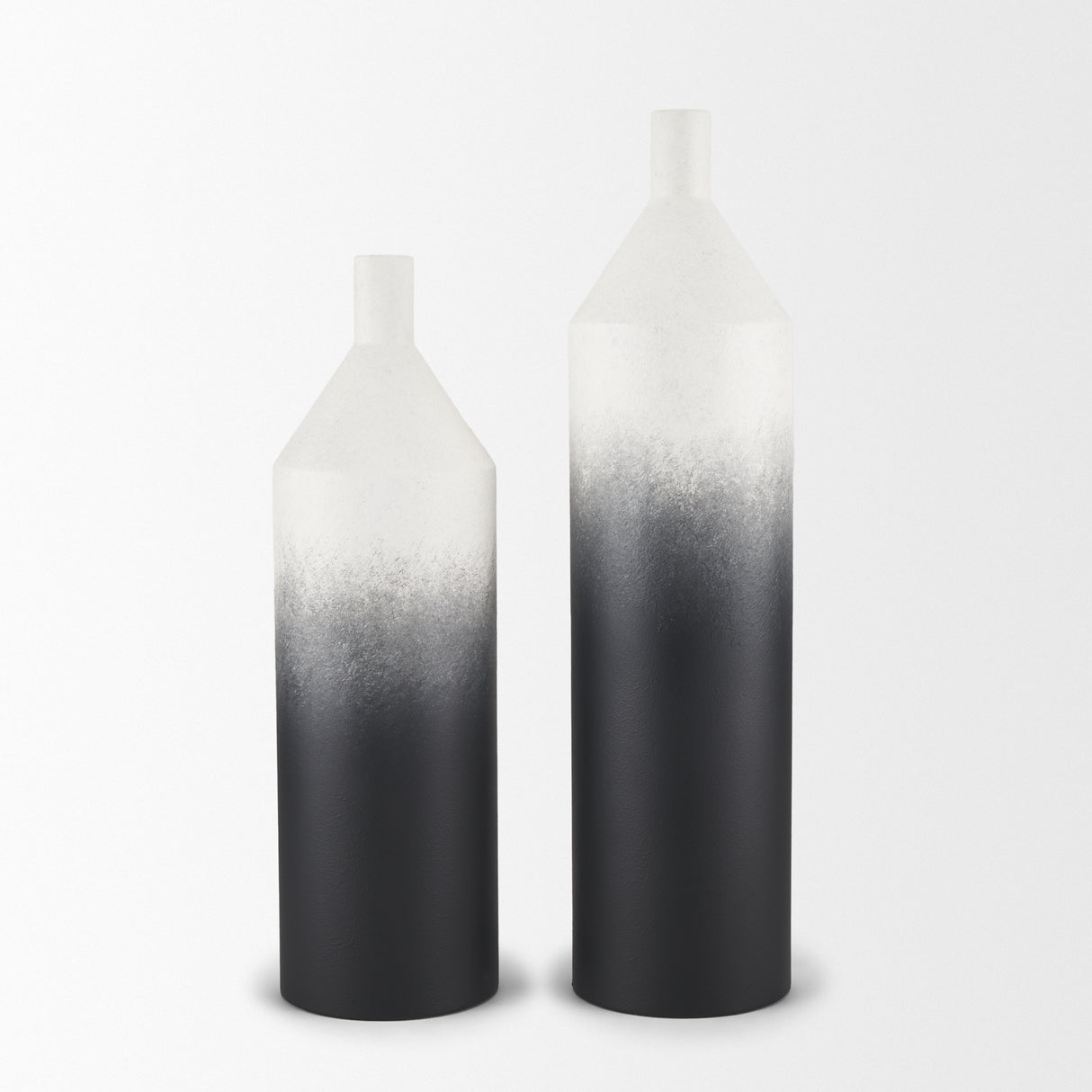 Townley Small White w/ Black Ombre Metal Vase from Mercana - Luna Furniture