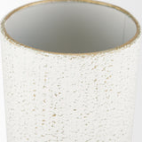 Tovah Medium Textured White w/ Gold Metal Vase from Mercana - Luna Furniture