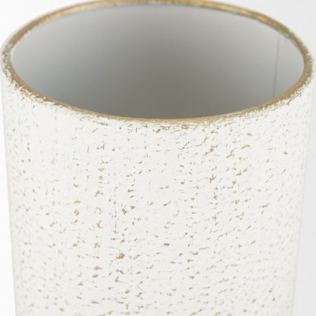 Tovah Medium Textured White w/ Gold Metal Vase from Mercana - Luna Furniture