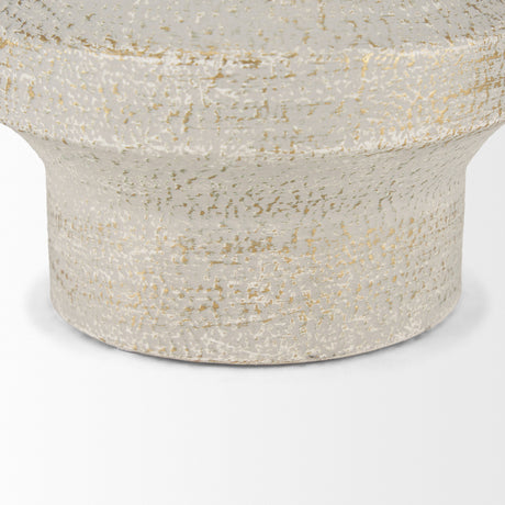 Tovah Tall Textured White w/ Gold Metal Vase from Mercana - Luna Furniture