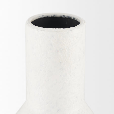Townley Small White w/ Black Ombre Metal Vase from Mercana - Luna Furniture