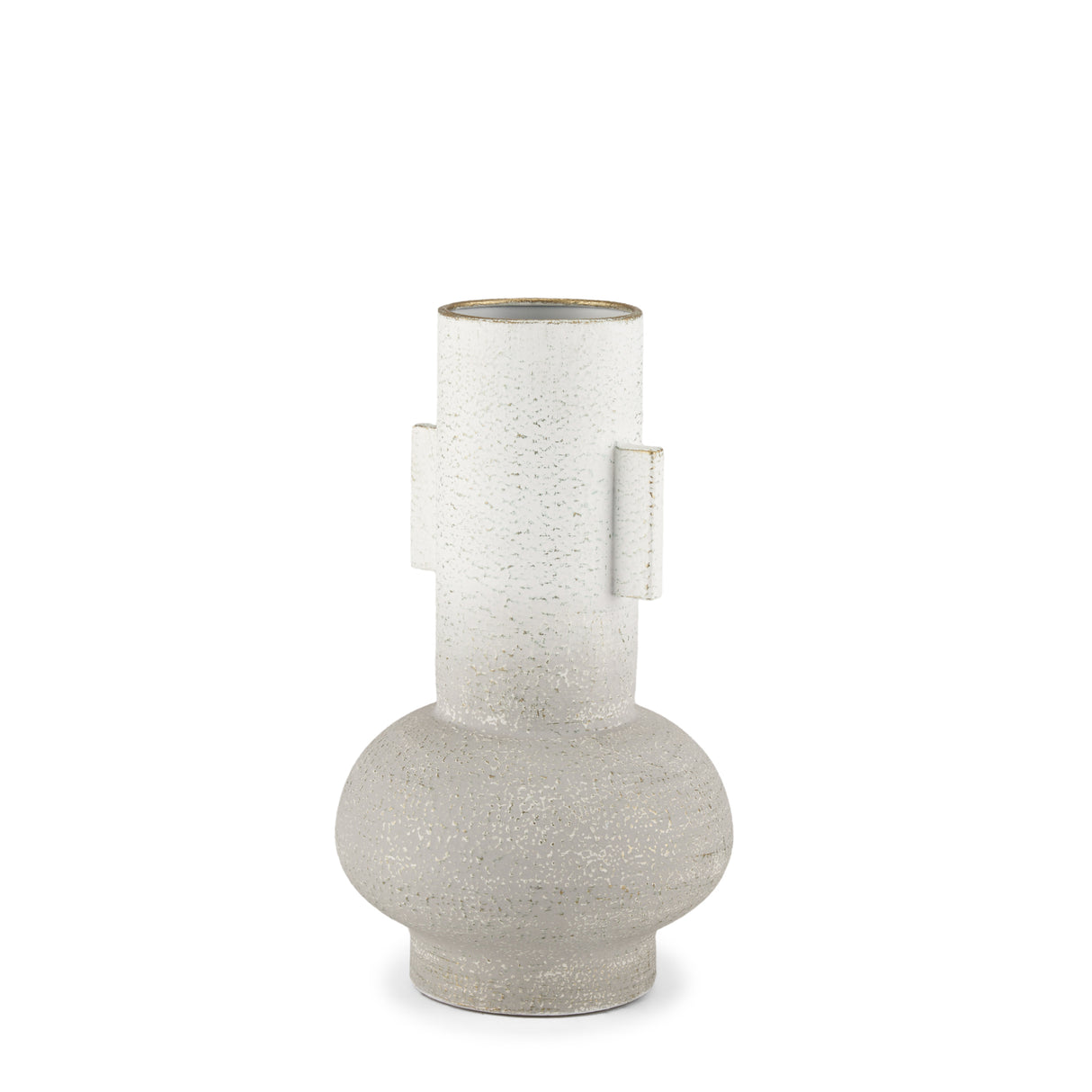 Torres Small Textured Off White w/ Gold Metal Vase from Mercana - Luna Furniture