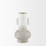 Torres Small Textured Off White w/ Gold Metal Vase from Mercana - Luna Furniture