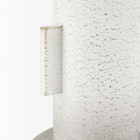 Torres Small Textured Off White w/ Gold Metal Vase from Mercana - Luna Furniture