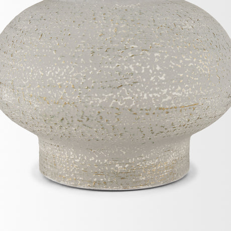 Torres Small Textured Off White w/ Gold Metal Vase from Mercana - Luna Furniture