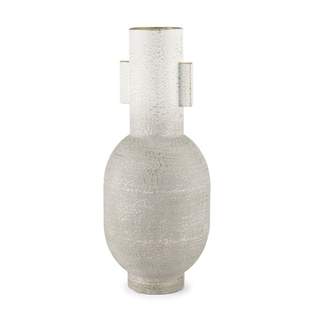 Torres Tall Textured Off White w/ Gold Metal Vase from Mercana - Luna Furniture
