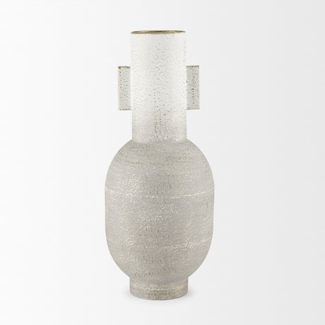 Torres Tall Textured Off White w/ Gold Metal Vase from Mercana - Luna Furniture
