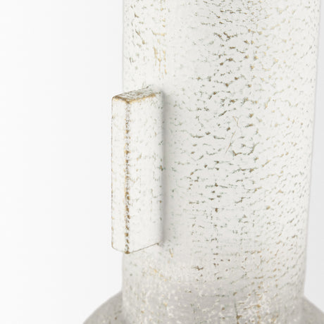 Torres Tall Textured Off White w/ Gold Metal Vase from Mercana - Luna Furniture