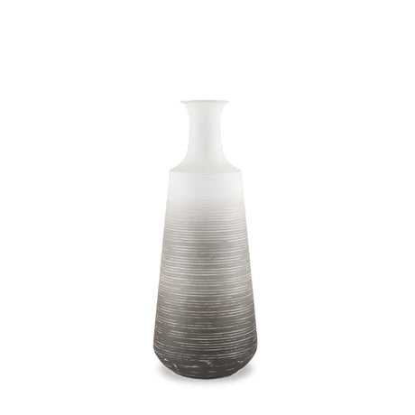 Toru Medium White w/ Grey Ombre Metal Vase from Mercana - Luna Furniture