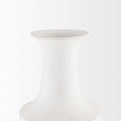 Toru Medium White w/ Grey Ombre Metal Vase from Mercana - Luna Furniture