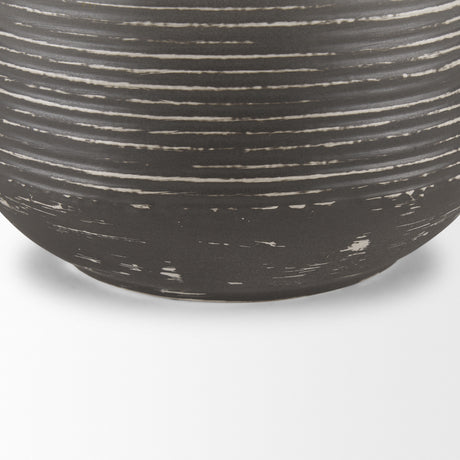 Toru Medium White w/ Grey Ombre Metal Vase from Mercana - Luna Furniture