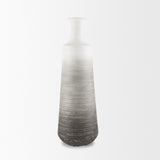 Toru Tall White w/ Grey Ombre Metal Vase from Mercana - Luna Furniture