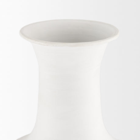 Toru Tall White w/ Grey Ombre Metal Vase from Mercana - Luna Furniture