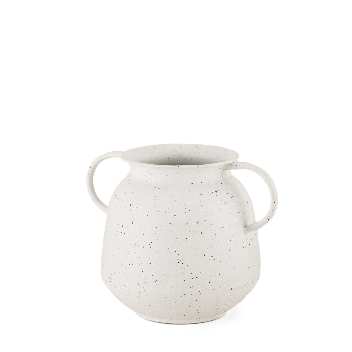 Treva Small White w/ Black Speckles Metal Vase from Mercana - Luna Furniture