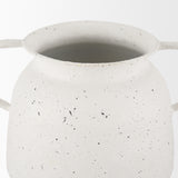 Treva Small White w/ Black Speckles Metal Vase from Mercana - Luna Furniture