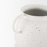 Treva Small White w/ Black Speckles Metal Vase from Mercana - Luna Furniture
