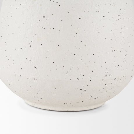 Treva Small White w/ Black Speckles Metal Vase from Mercana - Luna Furniture