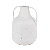 Treva Tall White w/ Black Speckles Metal Vase from Mercana - Luna Furniture