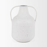 Treva Tall White w/ Black Speckles Metal Vase from Mercana - Luna Furniture