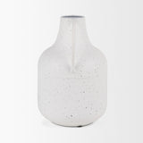 Treva Tall White w/ Black Speckles Metal Vase from Mercana - Luna Furniture