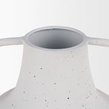 Treva Tall White w/ Black Speckles Metal Vase from Mercana - Luna Furniture
