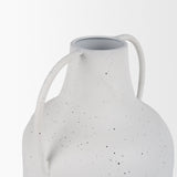 Treva Tall White w/ Black Speckles Metal Vase from Mercana - Luna Furniture
